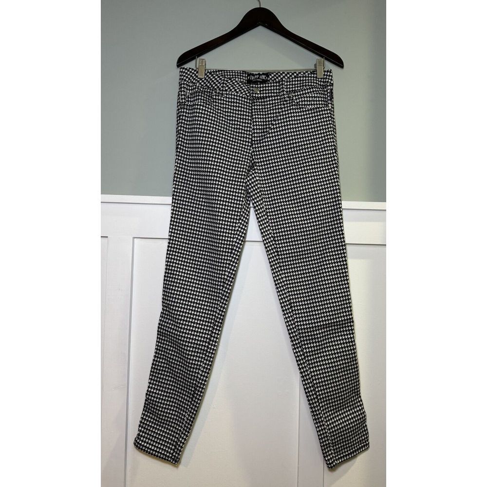 TRIPP NYC Black Plaid Houndstooth Pants Daang Goodman SA 9 Skinny Punk Emo Goth